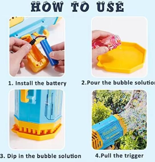 Bubble Gun Machine - Automatic Soap Based Bubble Blower