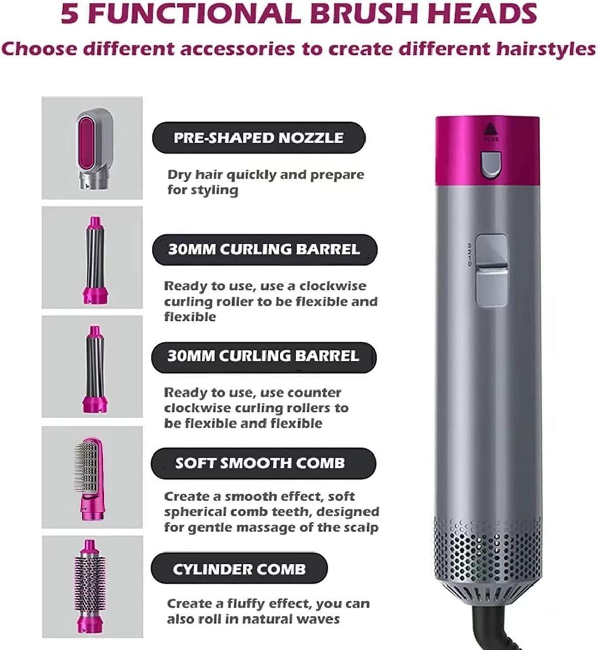 Detachable 5 in 1 Multifunctional Hair Dryer Styling Tool