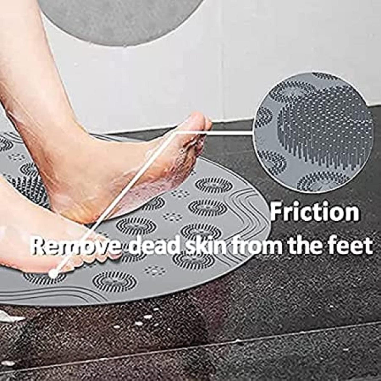 Shower Foot Cleaner, Scrubber Foot Brush Massager, Pad Non Slip Suction Cup Exfoliating Dead Skin Foot Mat for Shower (Pack of 2)