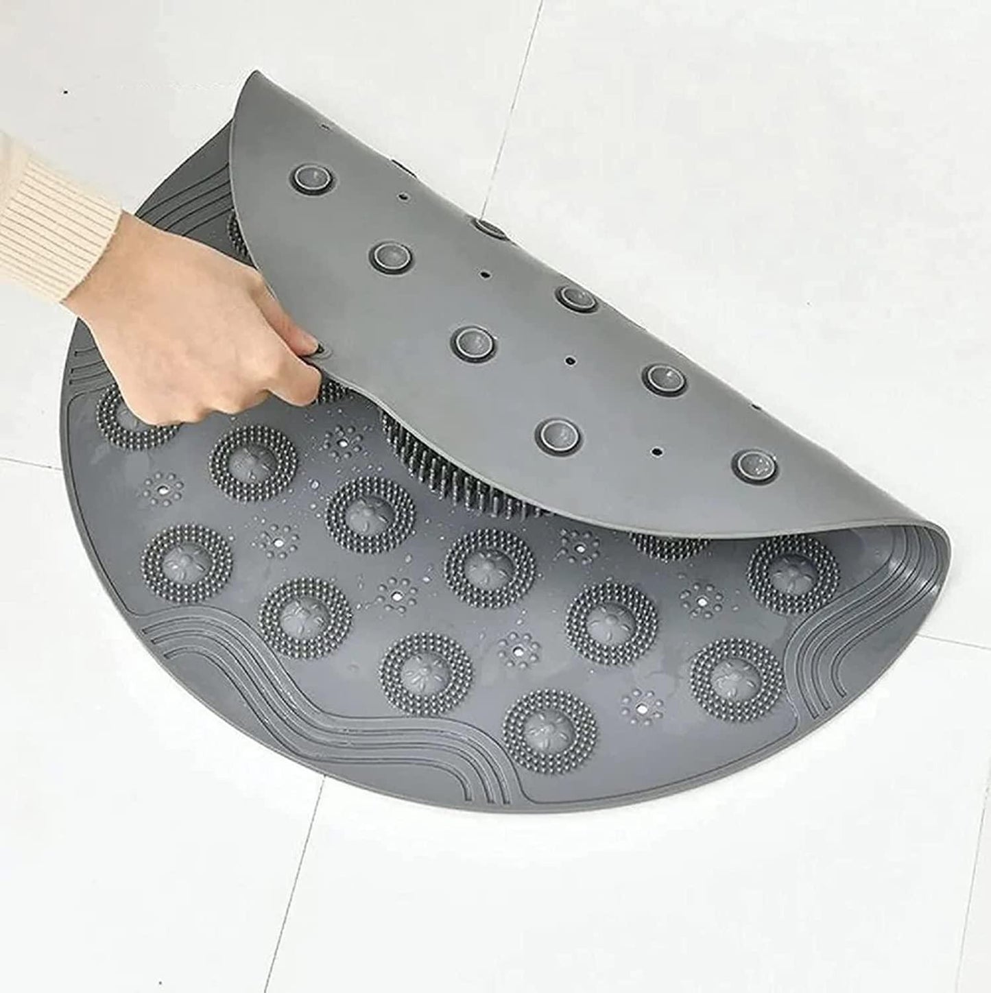 Shower Foot Cleaner, Scrubber Foot Brush Massager, Pad Non Slip Suction Cup Exfoliating Dead Skin Foot Mat for Shower (Pack of 2)