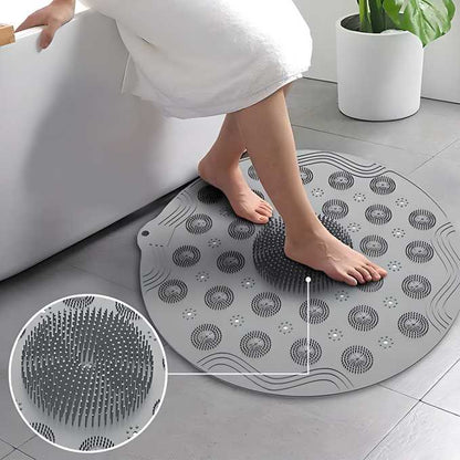 Shower Foot Cleaner, Scrubber Foot Brush Massager, Pad Non Slip Suction Cup Exfoliating Dead Skin Foot Mat for Shower (Pack of 2)