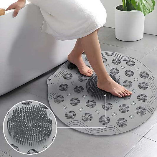 Shower Foot Cleaner, Scrubber Foot Brush Massager, Pad Non Slip Suction Cup Exfoliating Dead Skin Foot Mat for Shower (Pack of 2)